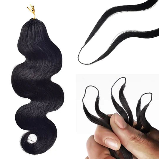 Body Wave Crochet Human Hair Pre Loop Extensions