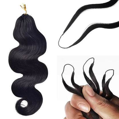 Body Wave Crochet Human Hair Pre Loop Extensions