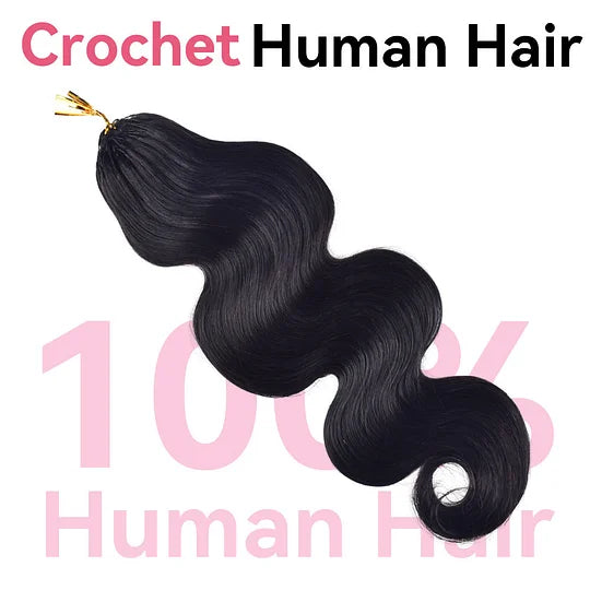 Body Wave Crochet Human Hair Pre Loop Extensions