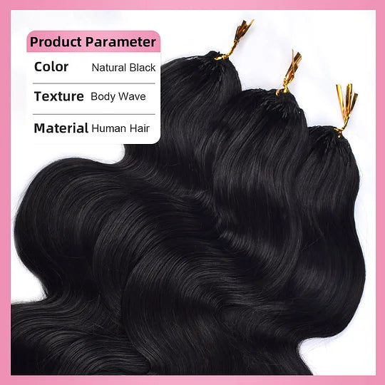 Body Wave Crochet Human Hair Pre Loop Extensions