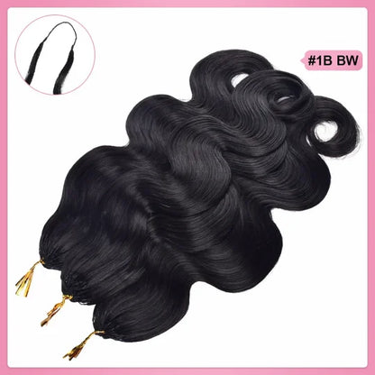 Body Wave Crochet Human Hair Pre Loop Extensions