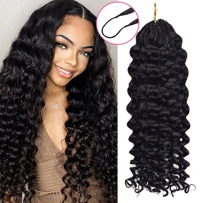 Deep Curly Crochet Human Hair Pre Loop Extensions