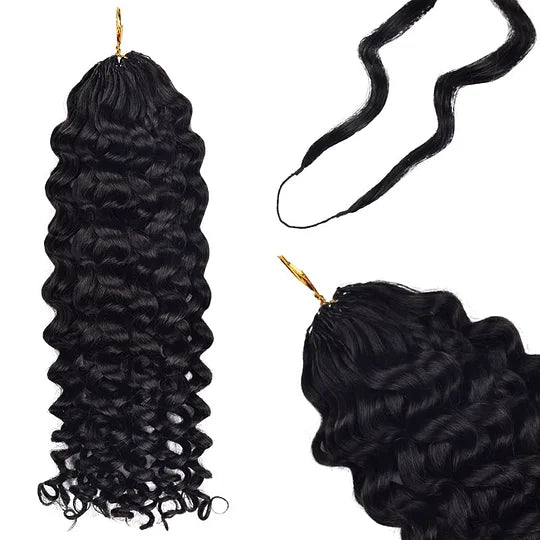 Deep Curly Crochet Human Hair Pre Loop Extensions