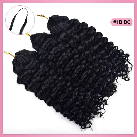 Deep Curly Crochet Human Hair Pre Loop Extensions