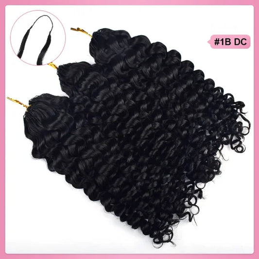 Deep Curly Crochet Human Hair Pre Loop Extensions