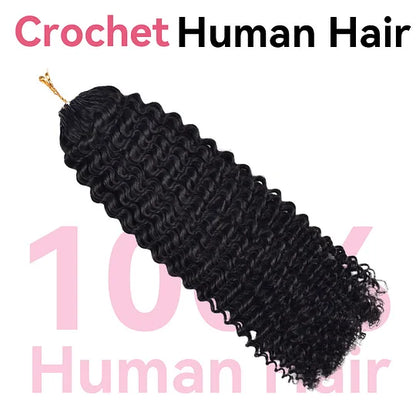 Kinky Curly Wave Crochet Human Hair Pre Loop Extensions