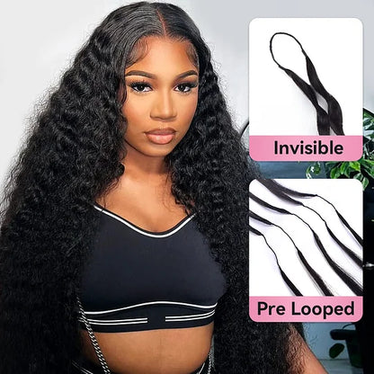 Deep Wave Crochet Human Hair Pre Loop Extensions